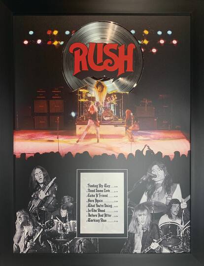 RUSH Framed First Album Collage 29.5" x 38.5"